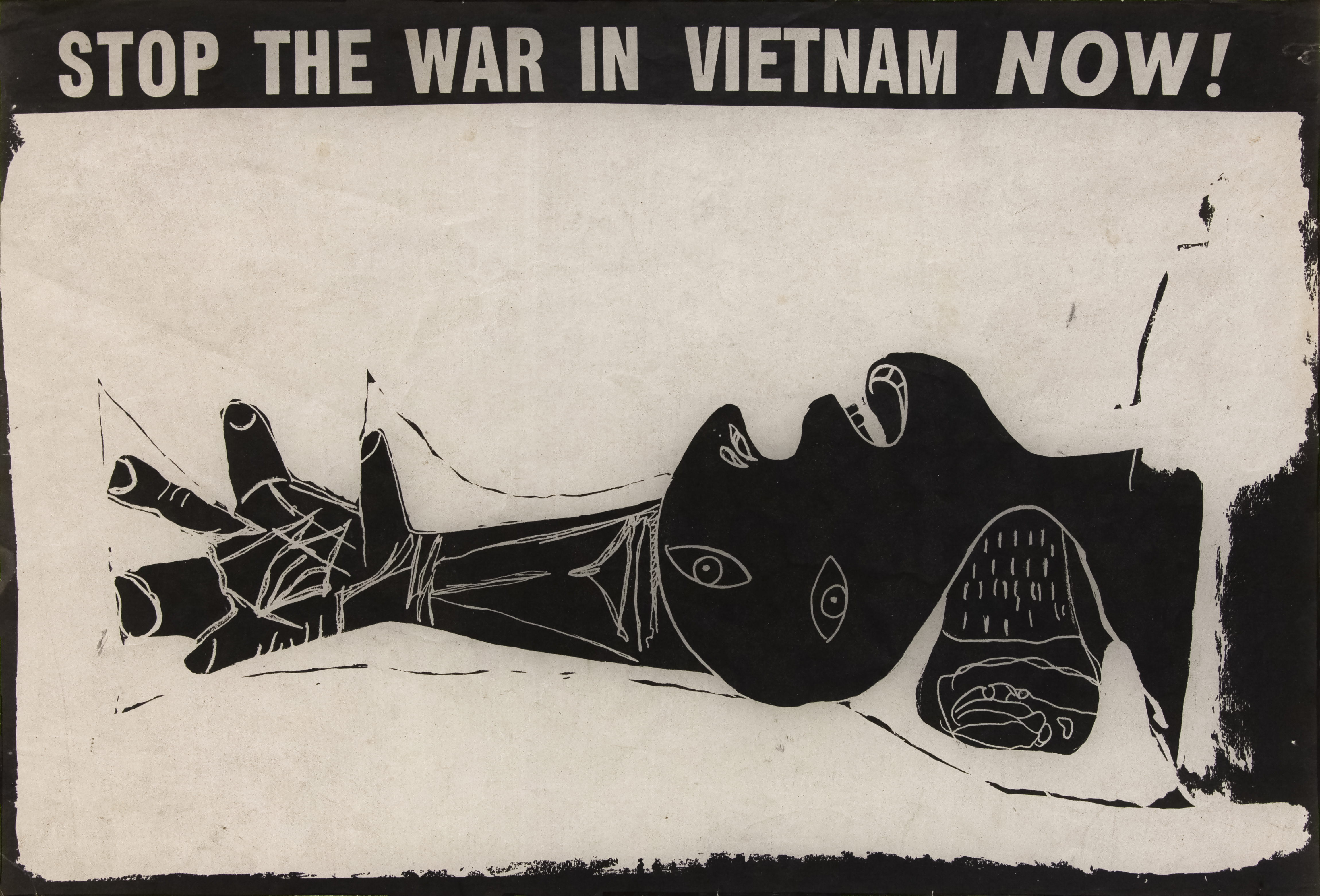 Rudolf Baranik. Stop the war in Vietnam now! Lithograph, 1967 