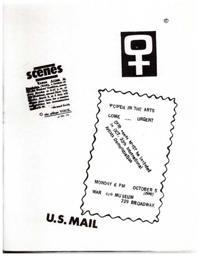 Women Artists in Revolution, <em>A Documentary Herstory of Women Artists in Revolution</em>, New York: Women Artists in Revolution (W.A.R.), 1971.