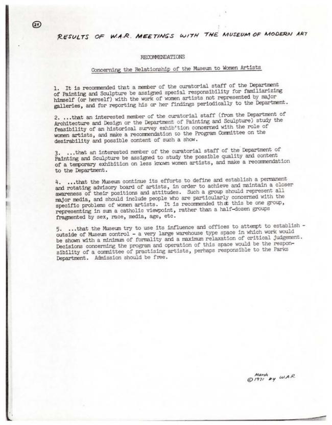 Women Artists in Revolution, <em>A Documentary Herstory of Women Artists in Revolution</em>, New York: Women Artists in Revolution (W.A.R.), 1971