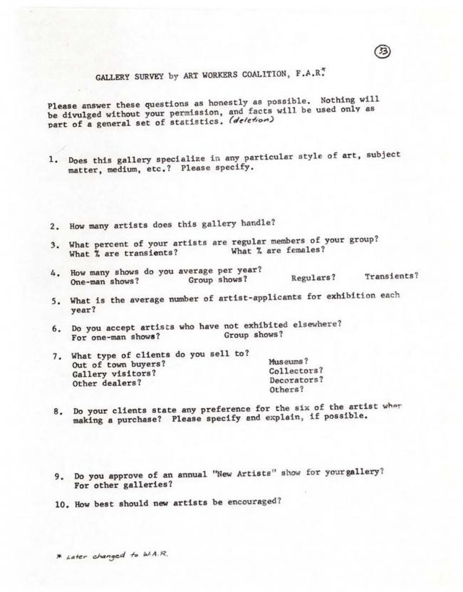 Women Artists in Revolution, <em>A Documentary Herstory of Women Artists in Revolution</em>, New York: Women Artists in Revolution (W.A.R.), 1971