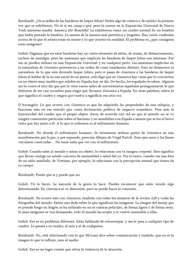 “How Effective Is Social Protest Art? (Vietnam)” [¿Cuán efectivo es el arte de protesta social? (Vietnam)], en Jeanne Siegel (ed.), <em>Artwords: Discourse on the 60s and 70s</em> [Palabras de arte. Discurso sobre los años 60 y 70], Ann Arbor, UMI Research Press, 1985, pp. 126-127