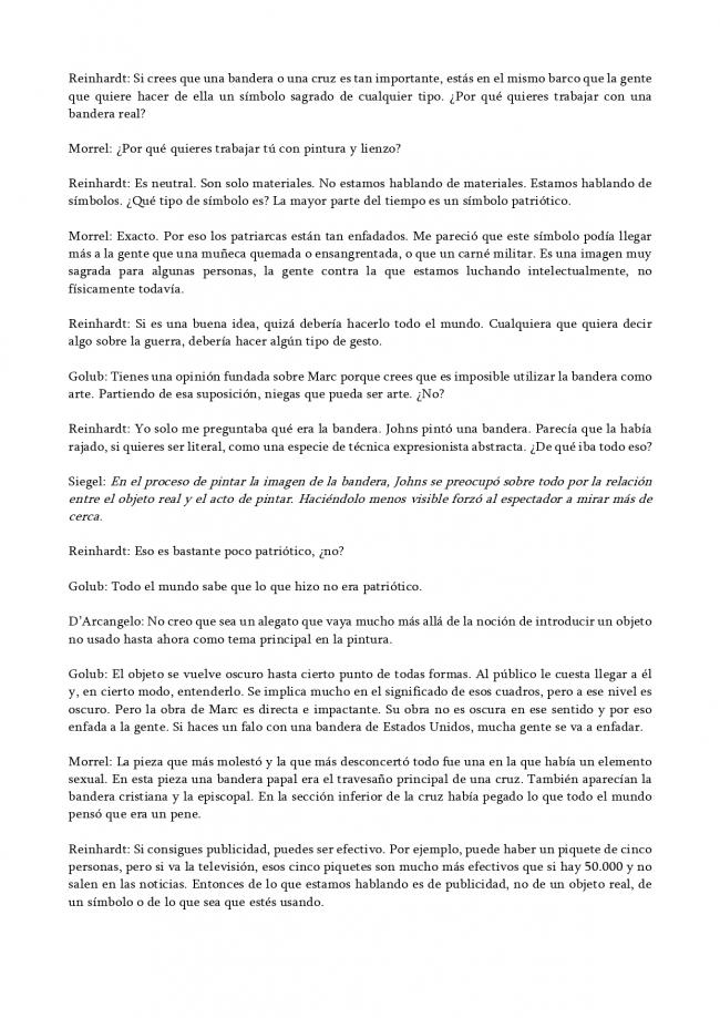 “How Effective Is Social Protest Art? (Vietnam)” [¿Cuán efectivo es el arte de protesta social? (Vietnam)], en Jeanne Siegel (ed.), <em>Artwords: Discourse on the 60s and 70s</em> [Palabras de arte. Discurso sobre los años 60 y 70], Ann Arbor, UMI Research Press, 1985, pp. 136-137