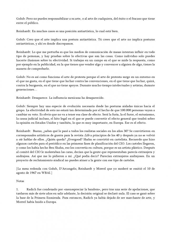 “How Effective Is Social Protest Art? (Vietnam)” [¿Cuán efectivo es el arte de protesta social? (Vietnam)], en Jeanne Siegel (ed.), <em>Artwords: Discourse on the 60s and 70s</em> [Palabras de arte. Discurso sobre los años 60 y 70], Ann Arbor, UMI Research Press, 1985, pp. 138-139