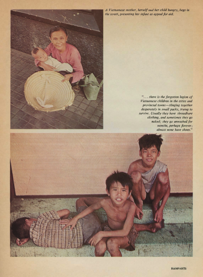 William F. Pepper y Benjamin Spock, "The Children of Vietnam” [Los niños de Vietnam], <em>Ramparts</em>, San Diego, vol. 5, n.º 7, enero, 1967, pp. 44-68