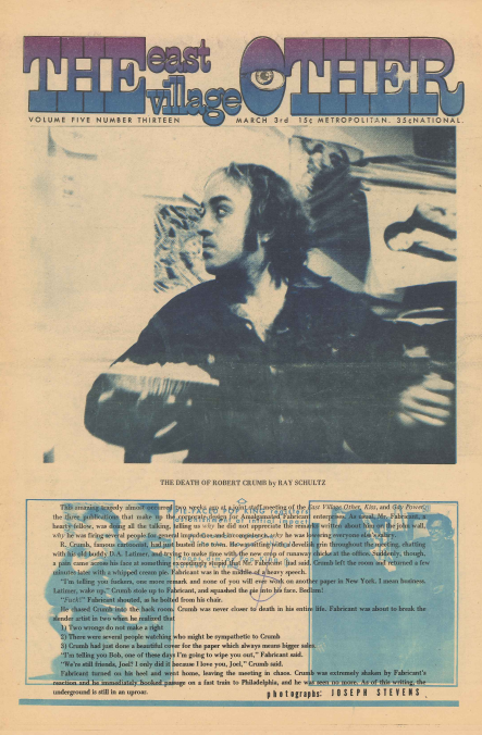 <em>The East Village Other</em>, Nueva York, vol. 5, n.º 13, 3 de marzo, 1970, portada