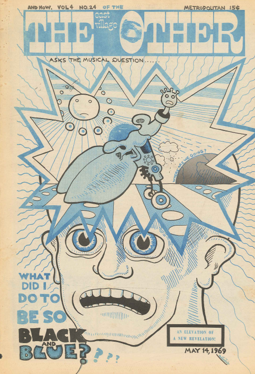 <em>The East Village Other</em>, Nueva York, vol. 4, n.º 24, 14 de mayo, 1969, portada