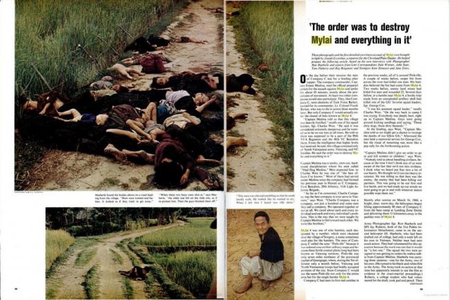 “The Massacre at My Lai” [La masacre en My Lai], <em>Life</em>, Nueva York, 5 de diciembre, 1969, pp. 38-39