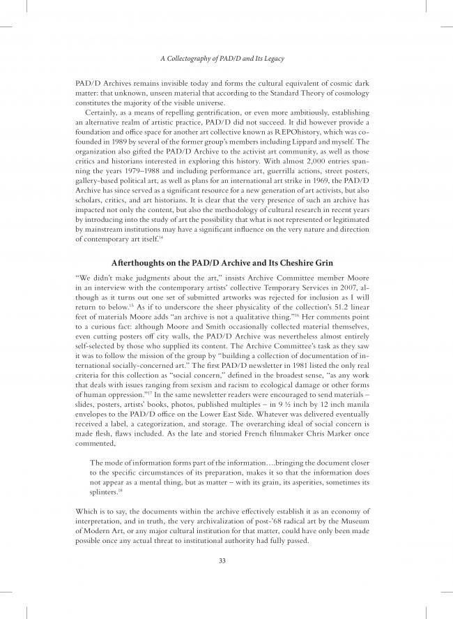 A Collectography of PAD/D Political Art Documentation and Distribution: A 1980’s Activist Art and Networking Collective [Colectografía del PAD/D Political Art Documentation and Distribution. Un colectivo de redes y arte activista de 1980]