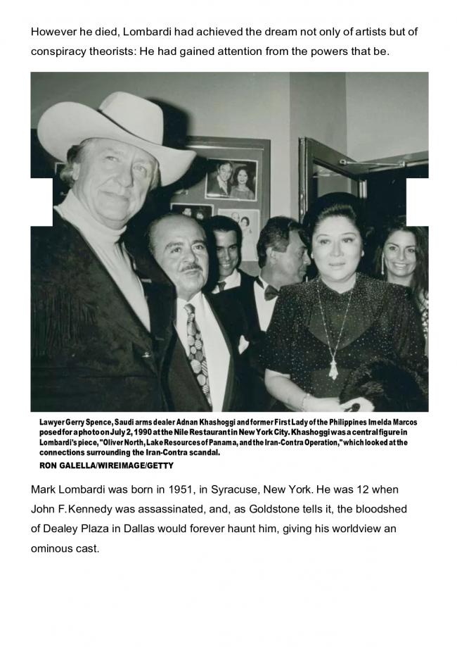 Alexander Nazaryan, “Mark Lombardi's Art Was Full of Conspiracies—Now His Death Has Become One” [La obra de Mark Lombardi estaba llena de conspiraciones; ahora su muerte también se ha convertido en una], <em>Newsweek</em>, Nueva York, 10 de marzo, 2015