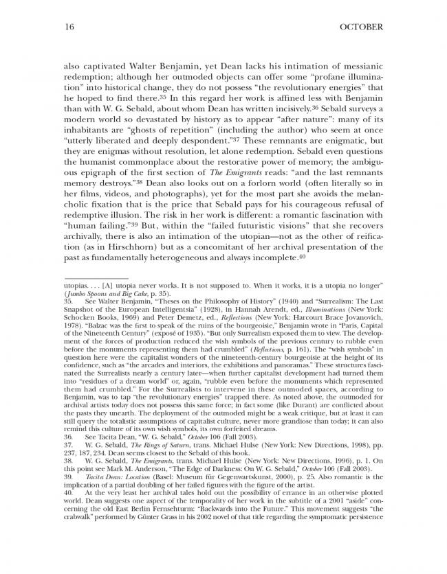 Hal Foster, “An Archival Impulse” [Un impulso archivístico], <em>October</em>, Cambridge (MA), The MIT Press, n. 110, otoño, 2004, p. 16