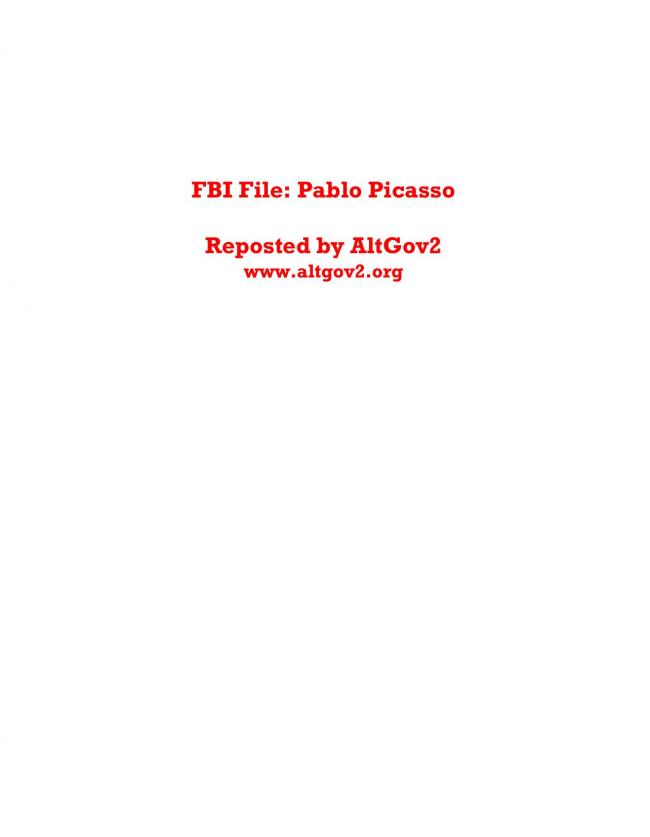 Ficha sobre Pablo Picasso del FBI, ca. 1945-1969 