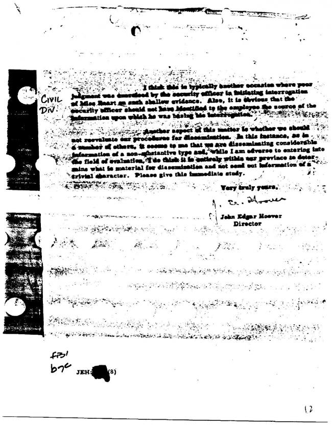 Ficha sobre Pablo Picasso del FBI, ca. 1945-1969 