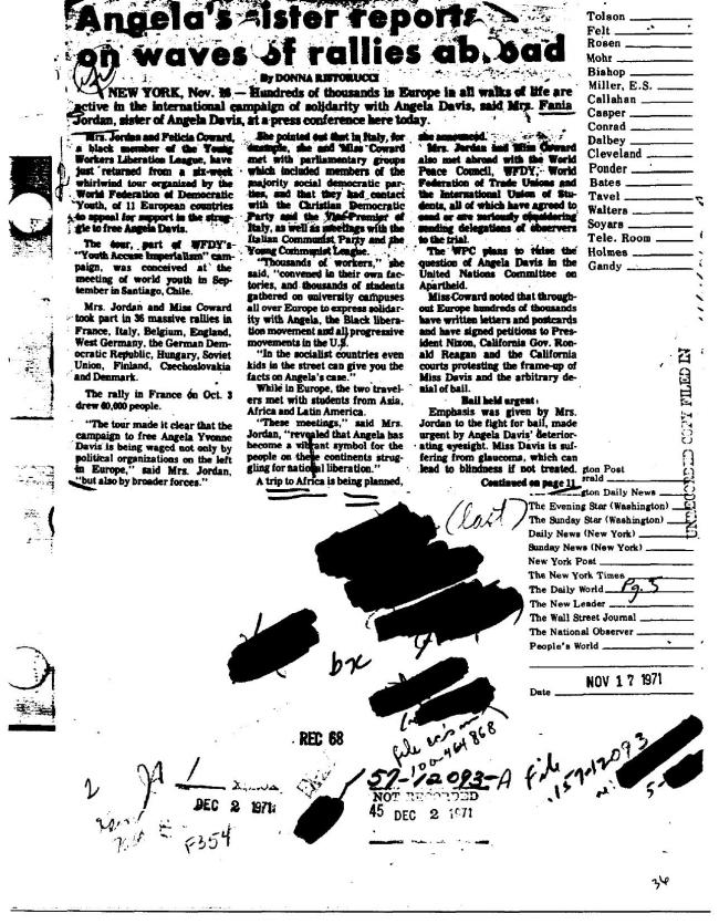 Ficha sobre Pablo Picasso del FBI, ca. 1945-1969 