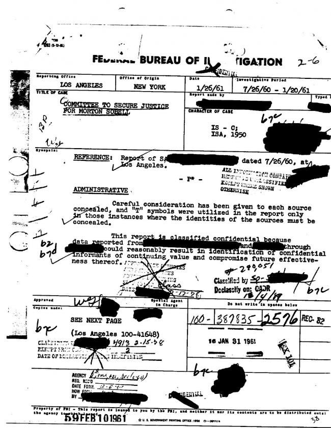 Ficha sobre Pablo Picasso del FBI, ca. 1945-1969 
