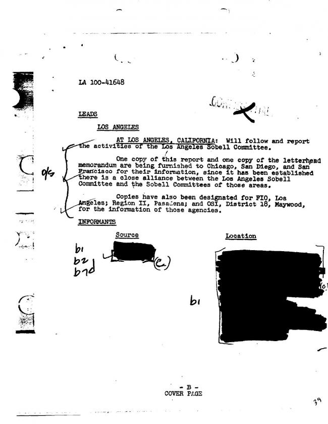 Ficha sobre Pablo Picasso del FBI, ca. 1945-1969 