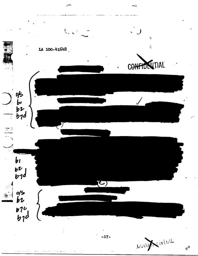 Ficha sobre Pablo Picasso del FBI, ca. 1945-1969 