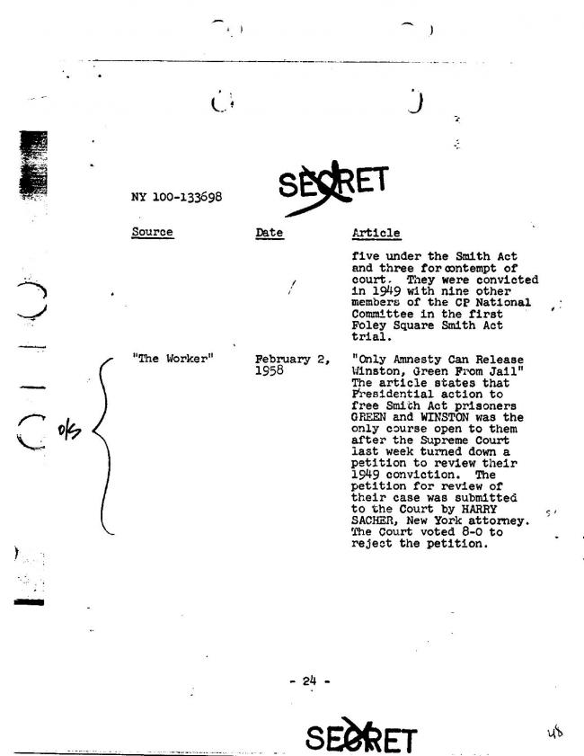 Ficha sobre Pablo Picasso del FBI, ca. 1945-1969 