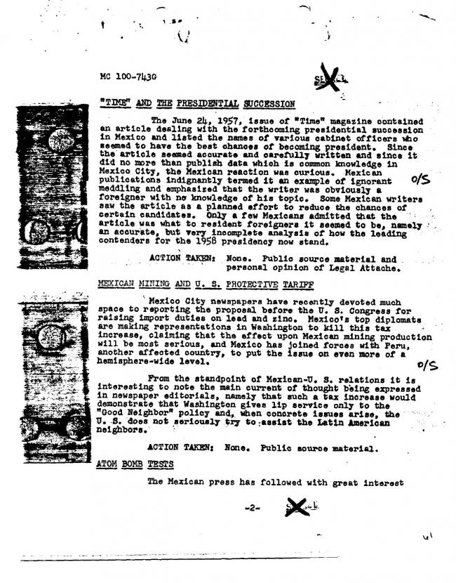 Ficha sobre Pablo Picasso del FBI, ca. 1945-1969 