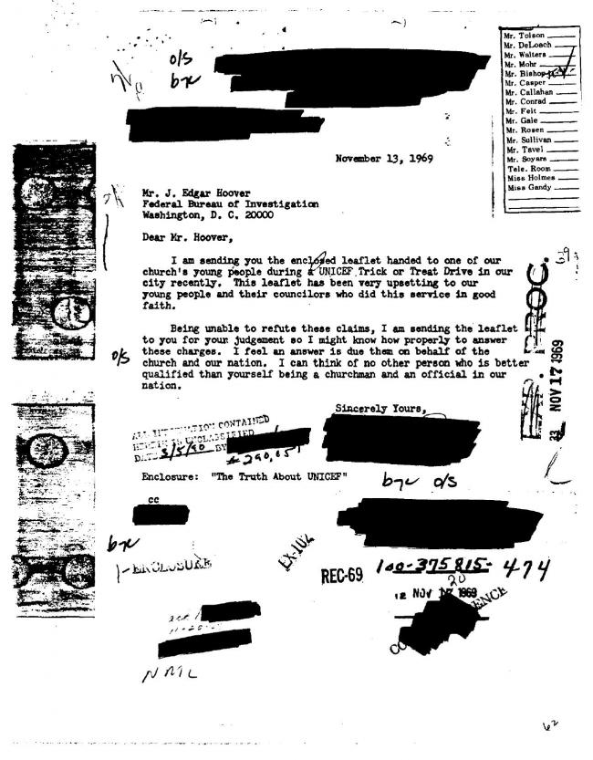 Ficha sobre Pablo Picasso del FBI, ca. 1945-1969 