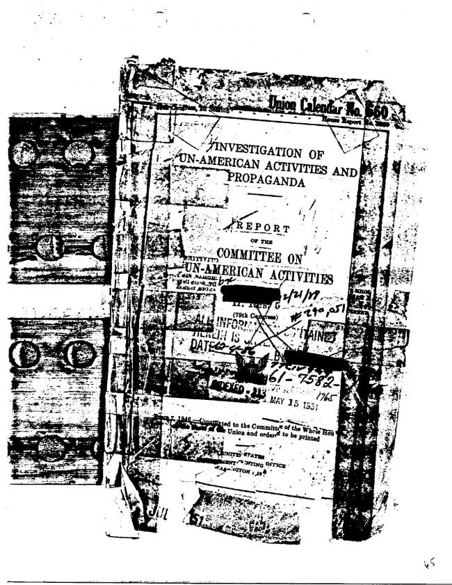 Ficha sobre Pablo Picasso del FBI, ca. 1945-1969 