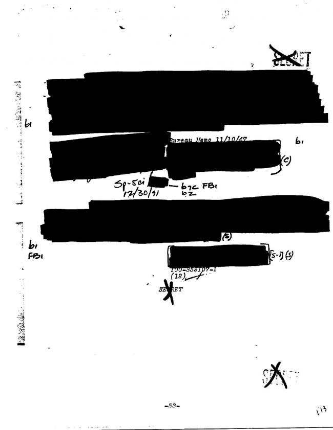 Ficha sobre Pablo Picasso del FBI, ca. 1945-1969 