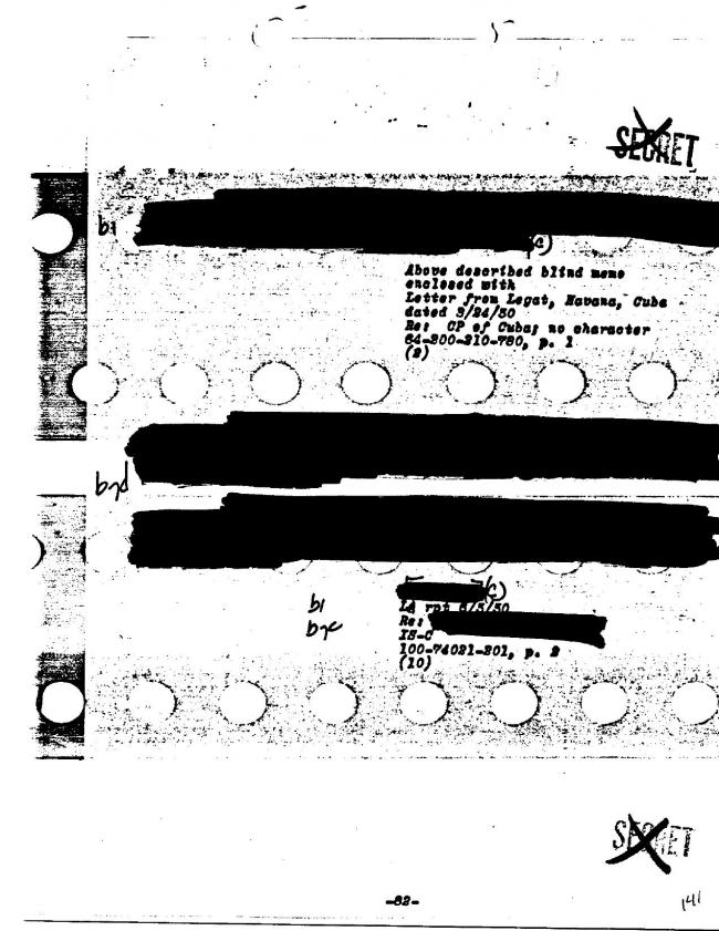 Ficha sobre Pablo Picasso del FBI, ca. 1945-1969 