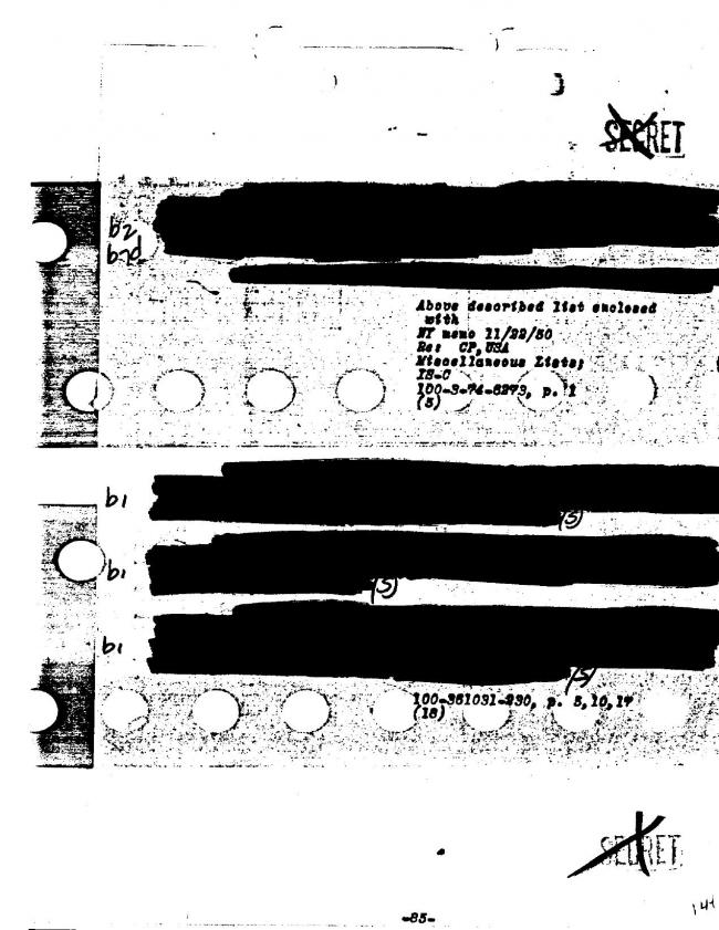 Ficha sobre Pablo Picasso del FBI, ca. 1945-1969 