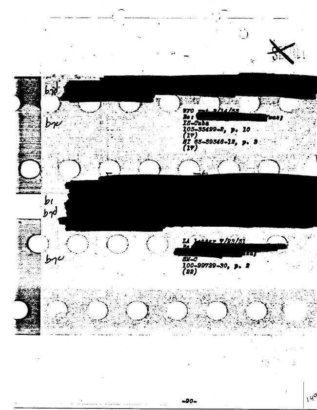 Ficha sobre Pablo Picasso del FBI, ca. 1945-1969 