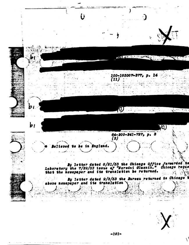 Ficha sobre Pablo Picasso del FBI, ca. 1945-1969 