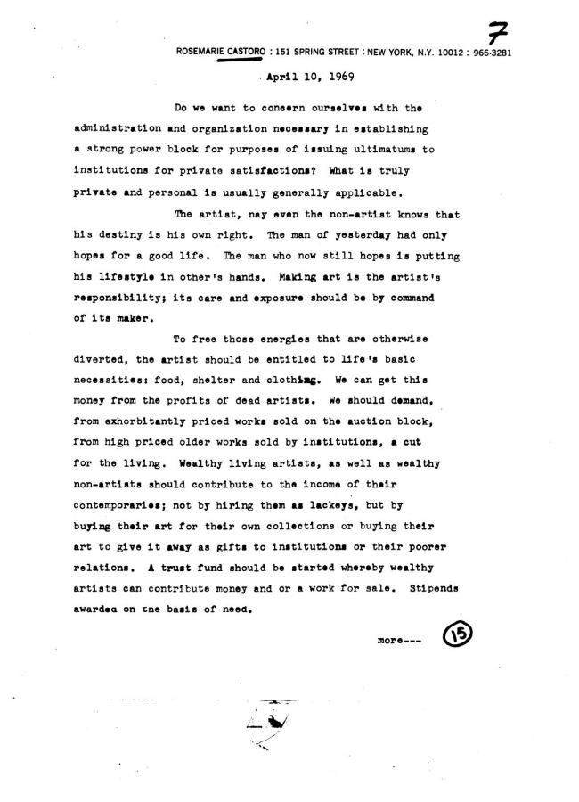 Art Workers Coalition (AWC), <em>Open Hearing</em> [Audiencia abierta], Nueva York, Art Workers’ Coalition (AWC), 1969