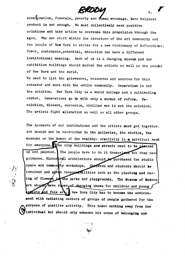Art Workers Coalition (AWC), <em>Open Hearing</em> [Audiencia abierta], Nueva York, Art Workers’ Coalition (AWC), 1969