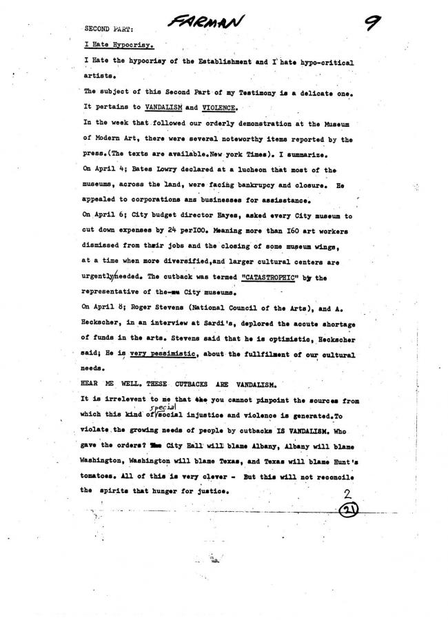 Art Workers Coalition (AWC), <em>Open Hearing</em> [Audiencia abierta], Nueva York, Art Workers’ Coalition (AWC), 1969