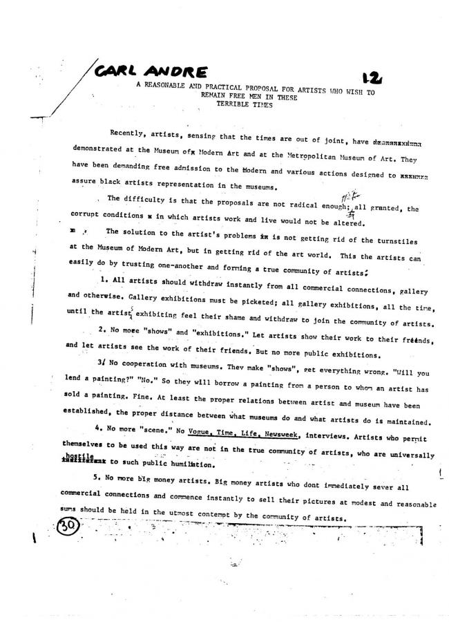 Art Workers Coalition (AWC), <em>Open Hearing</em> [Audiencia abierta], Nueva York, Art Workers’ Coalition (AWC), 1969