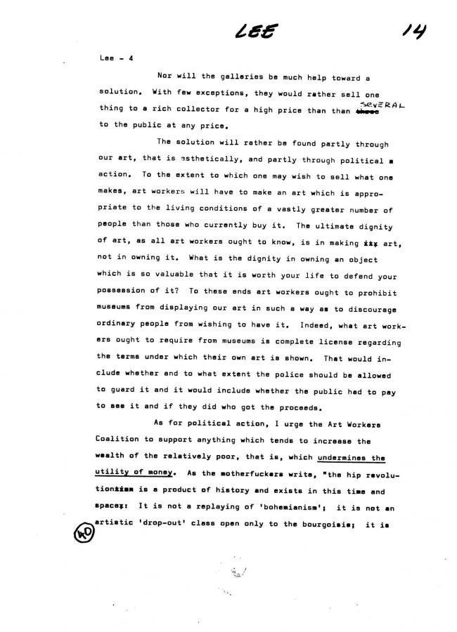 Art Workers Coalition (AWC), <em>Open Hearing</em> [Audiencia abierta], Nueva York, Art Workers’ Coalition (AWC), 1969