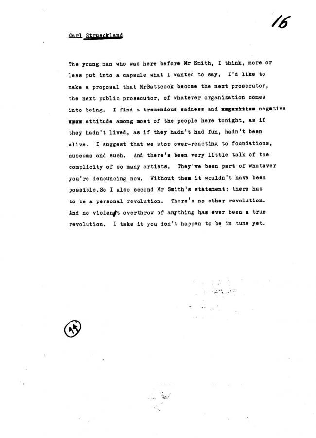 Art Workers Coalition (AWC), <em>Open Hearing</em> [Audiencia abierta], Nueva York, Art Workers’ Coalition (AWC), 1969