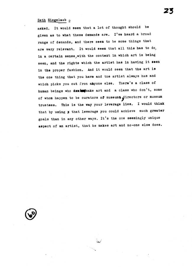 Art Workers Coalition (AWC), <em>Open Hearing</em> [Audiencia abierta], Nueva York, Art Workers’ Coalition (AWC), 1969