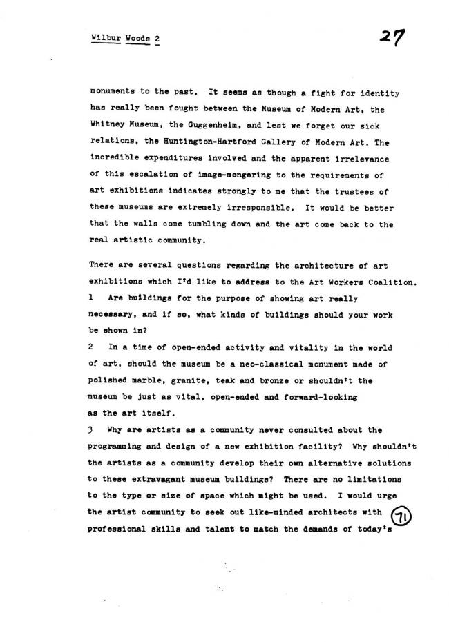 Art Workers Coalition (AWC), <em>Open Hearing</em> [Audiencia abierta], Nueva York, Art Workers’ Coalition (AWC), 1969