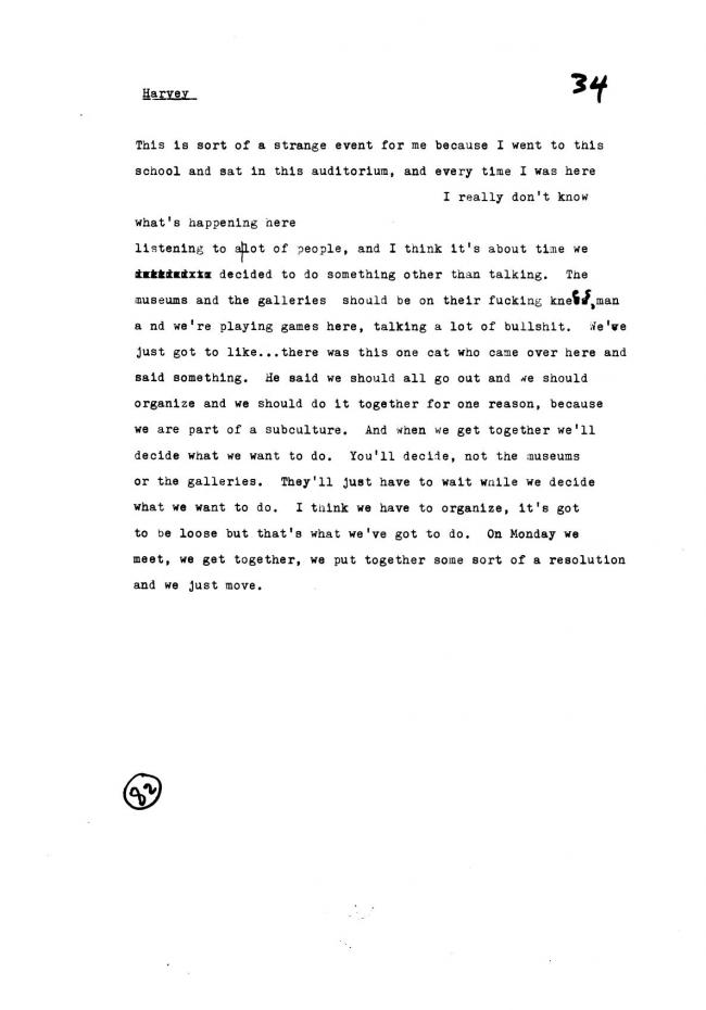 Art Workers Coalition (AWC), <em>Open Hearing</em> [Audiencia abierta], Nueva York, Art Workers’ Coalition (AWC), 1969