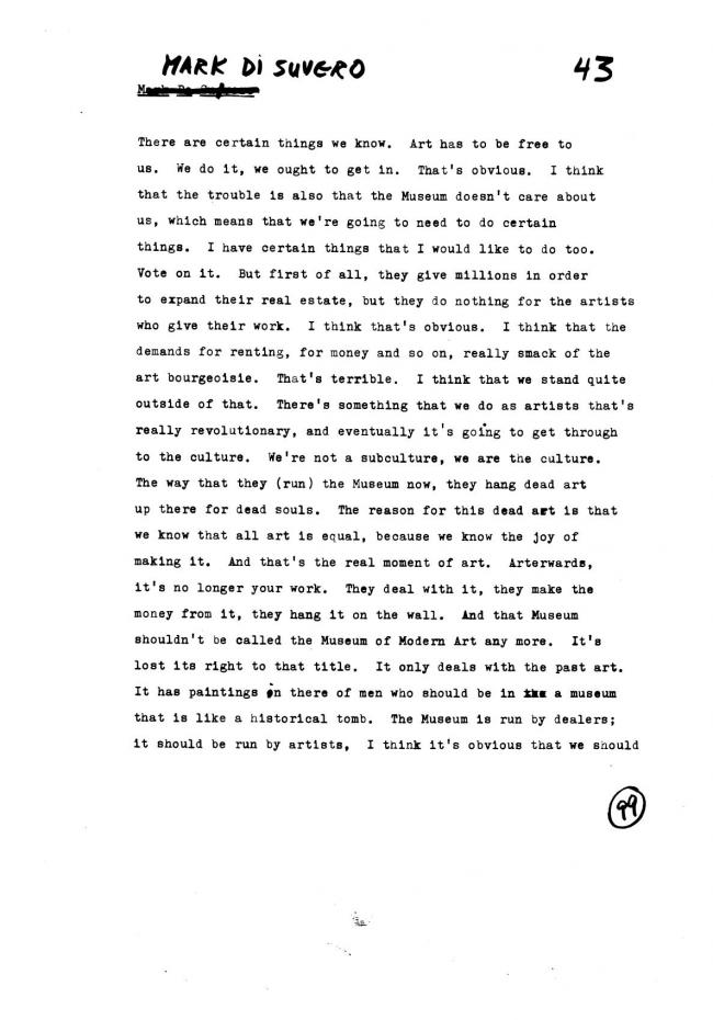 Art Workers Coalition (AWC), <em>Open Hearing</em> [Audiencia abierta], Nueva York, Art Workers’ Coalition (AWC), 1969