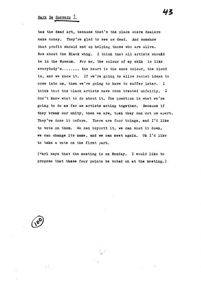 Art Workers Coalition (AWC), <em>Open Hearing</em> [Audiencia abierta], Nueva York, Art Workers’ Coalition (AWC), 1969