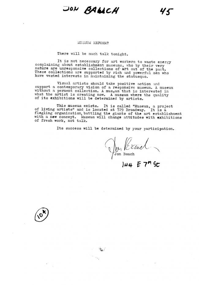 Art Workers Coalition (AWC), <em>Open Hearing</em> [Audiencia abierta], Nueva York, Art Workers’ Coalition (AWC), 1969