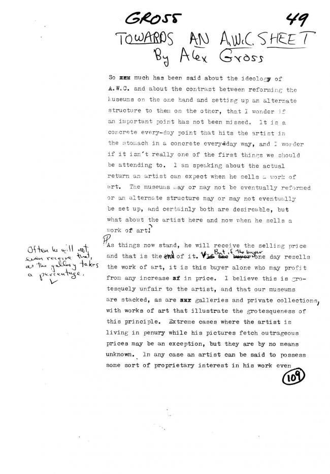 Art Workers Coalition (AWC), <em>Open Hearing</em> [Audiencia abierta], Nueva York, Art Workers’ Coalition (AWC), 1969
