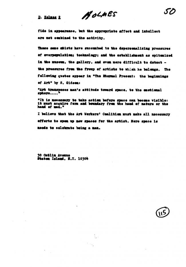 Art Workers Coalition (AWC), <em>Open Hearing</em> [Audiencia abierta], Nueva York, Art Workers’ Coalition (AWC), 1969
