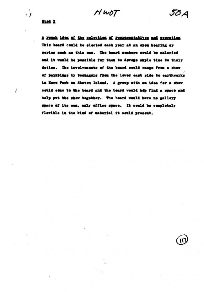 Art Workers Coalition (AWC), <em>Open Hearing</em> [Audiencia abierta], Nueva York, Art Workers’ Coalition (AWC), 1969