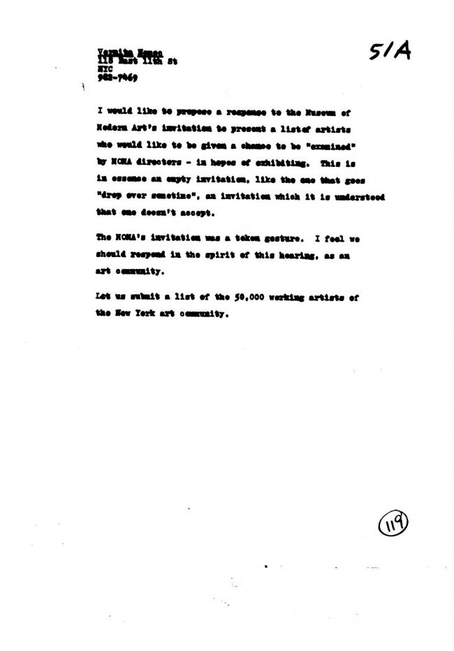 Art Workers Coalition (AWC), <em>Open Hearing</em> [Audiencia abierta], Nueva York, Art Workers’ Coalition (AWC), 1969