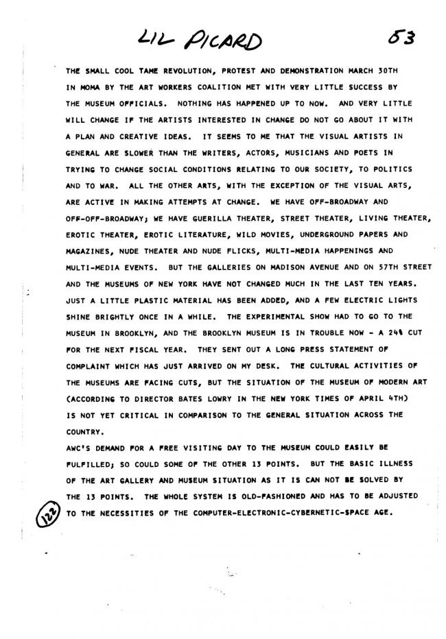Art Workers Coalition (AWC), <em>Open Hearing</em> [Audiencia abierta], Nueva York, Art Workers’ Coalition (AWC), 1969