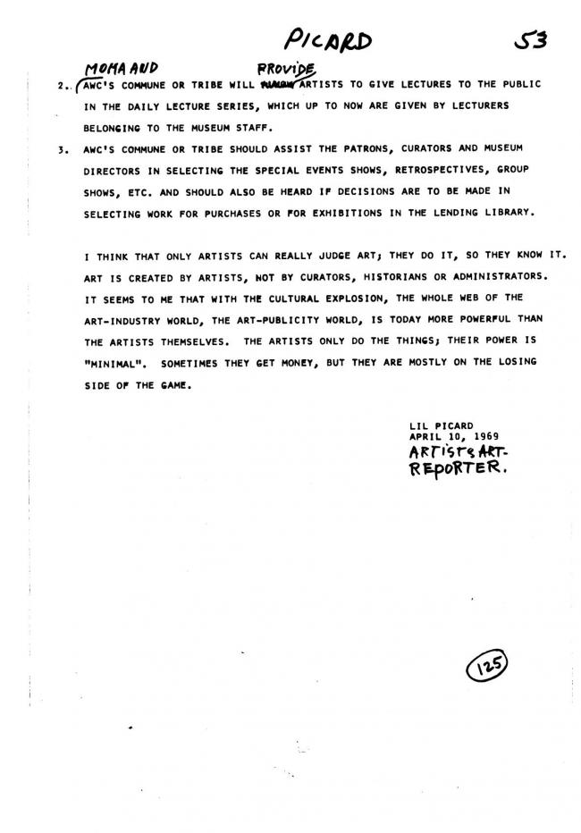 Art Workers Coalition (AWC), <em>Open Hearing</em> [Audiencia abierta], Nueva York, Art Workers’ Coalition (AWC), 1969