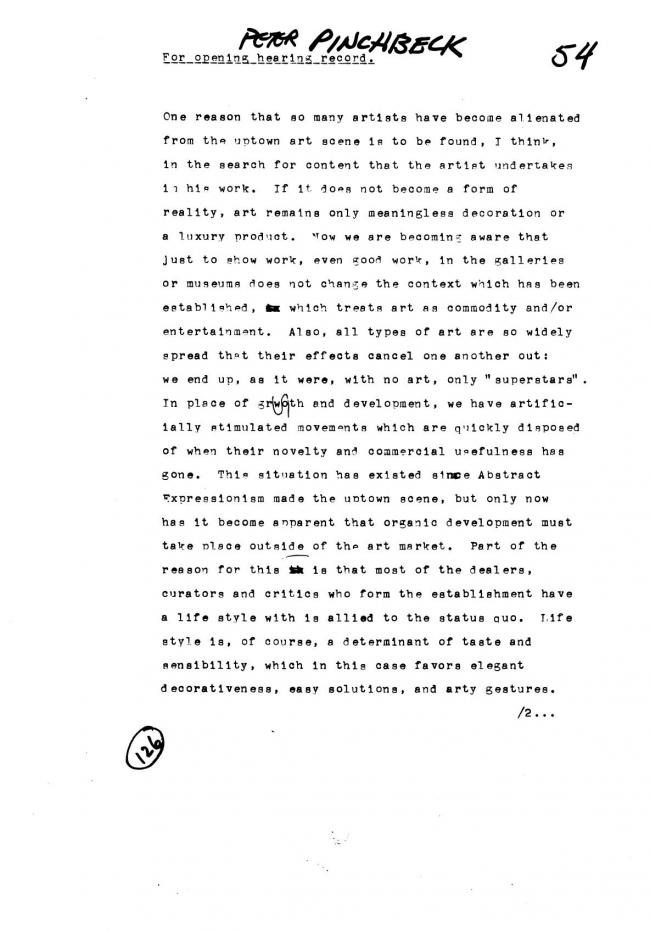 Art Workers Coalition (AWC), <em>Open Hearing</em> [Audiencia abierta], Nueva York, Art Workers’ Coalition (AWC), 1969