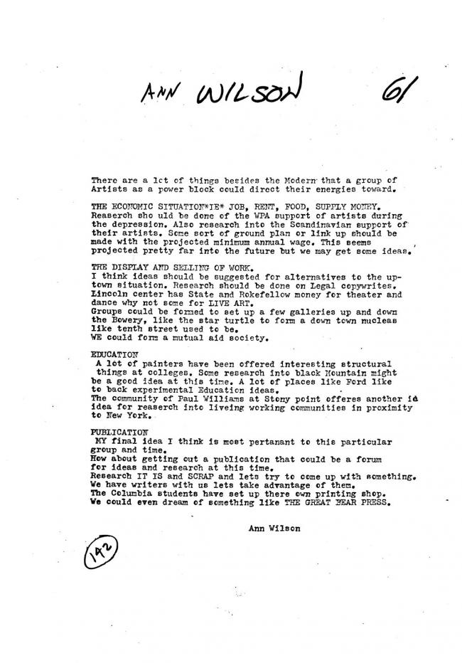 Art Workers Coalition (AWC), <em>Open Hearing</em> [Audiencia abierta], Nueva York, Art Workers’ Coalition (AWC), 1969