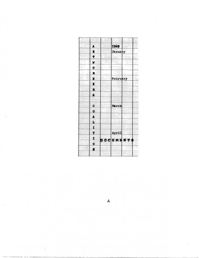Art Workers Coalition (AWC), <em>Documents 1</em>, New York: Art Workers’ Coalition (AWC), 1969